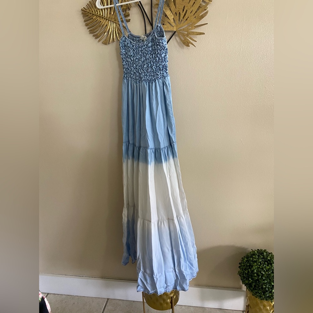 Blue and White Maxi Dress